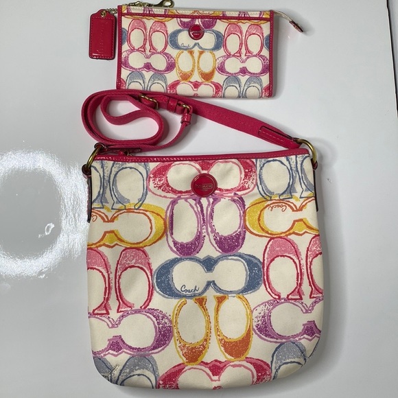 Coach Handbags - Authentic coach bag and wallet multicoloured canvas